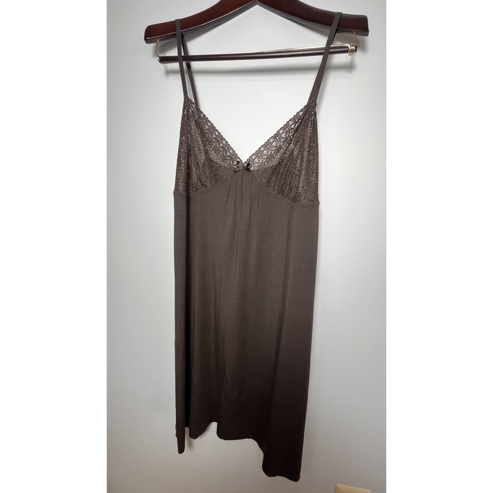 Alfani Intimates‎ Chocolate Brown Lace Trim Slip Dress XL New With Tags